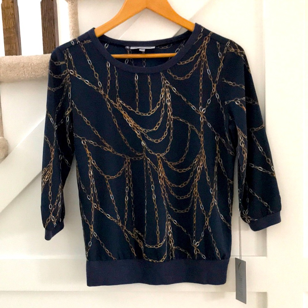 NWT Jennifer Lopez Chain Print Top XS